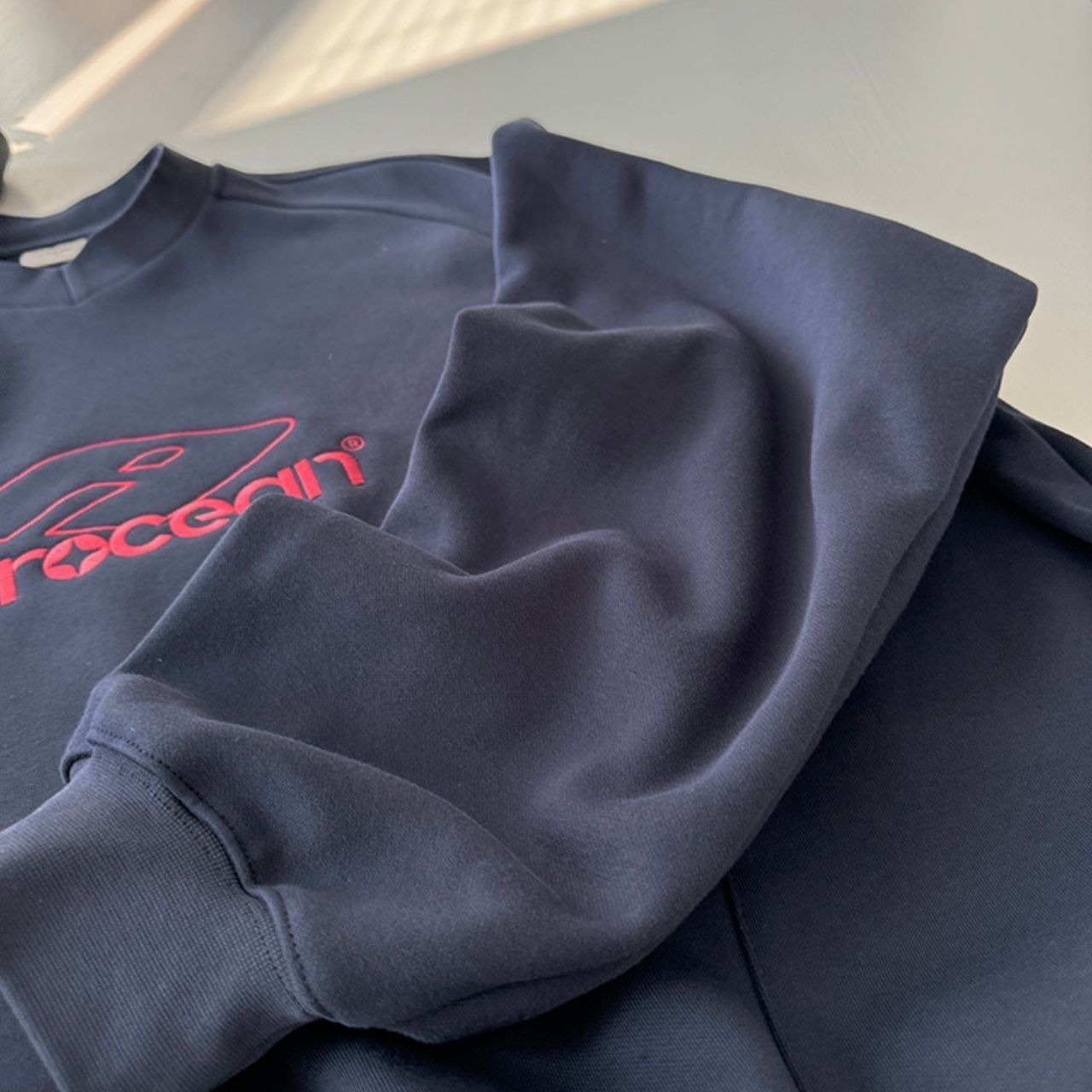 裏起毛ロゴカレッジネイビールーズスウェット　1110