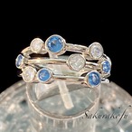 D088 送料無料 人気デザイン レディース リング 指輪 アクアマリン ブルー キュービック シルバージュエリー デザイナーリング