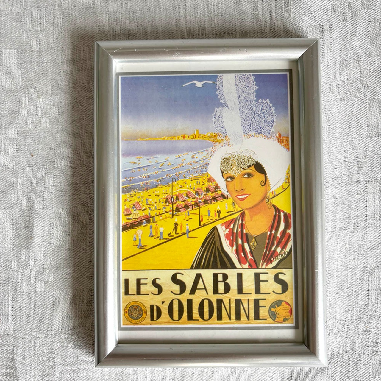 ポストカード　フレーム入り　旅行宣伝ポスター　フランス国鉄の旅　海岸 フランスの旅　12otcp22-4