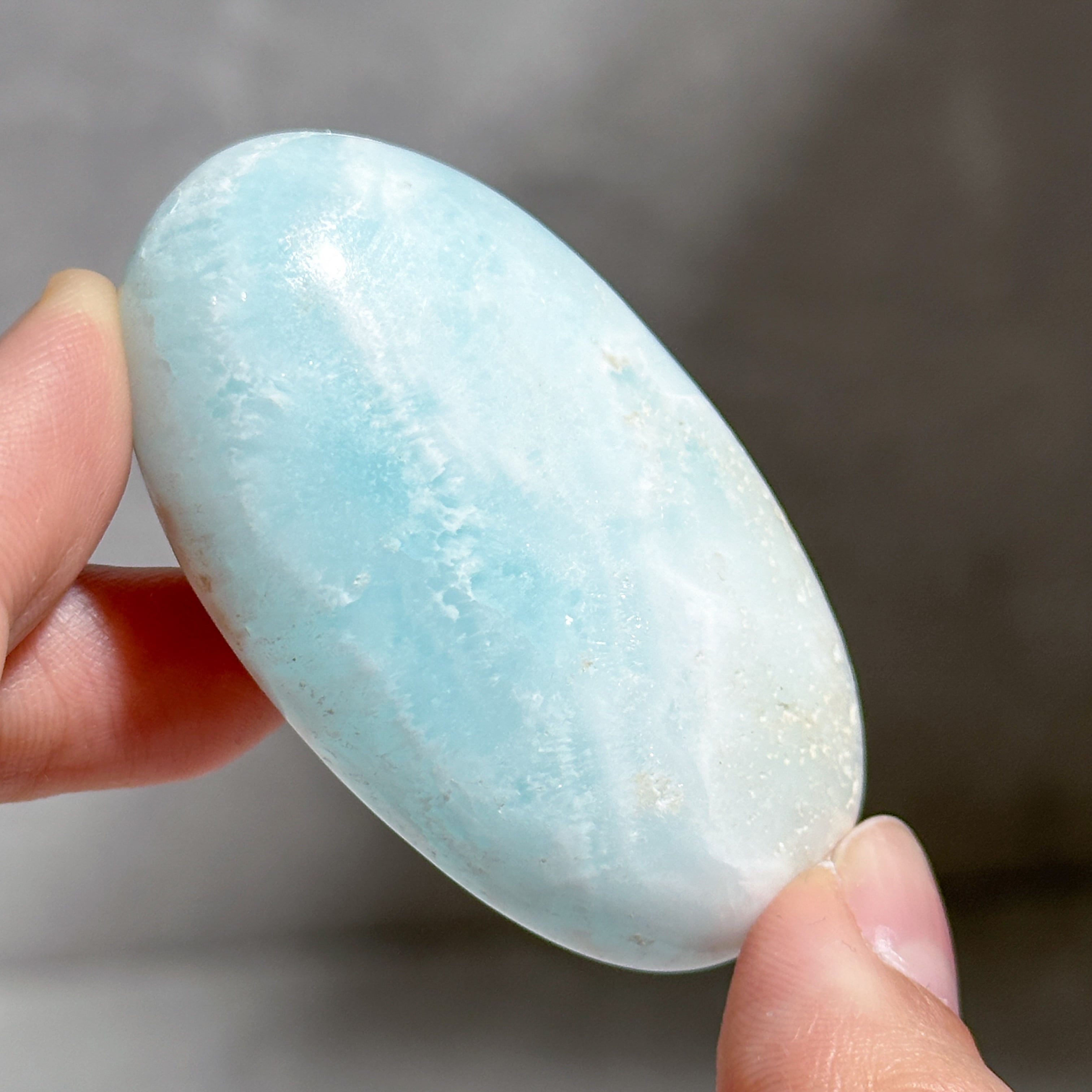 カリビアンブルーカルサイト パームストーン21◇Caribbian Blue Calcite◇天然石・鉱物・パワーストーン