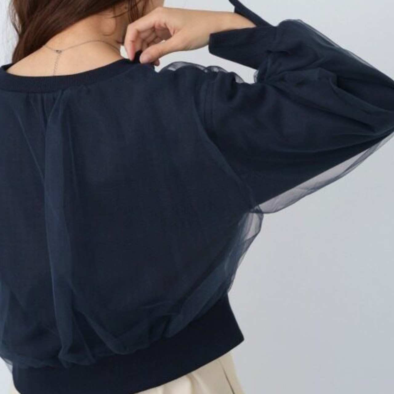 シアーレイヤード ドロップショルダー スウェット 　全4色　 00059