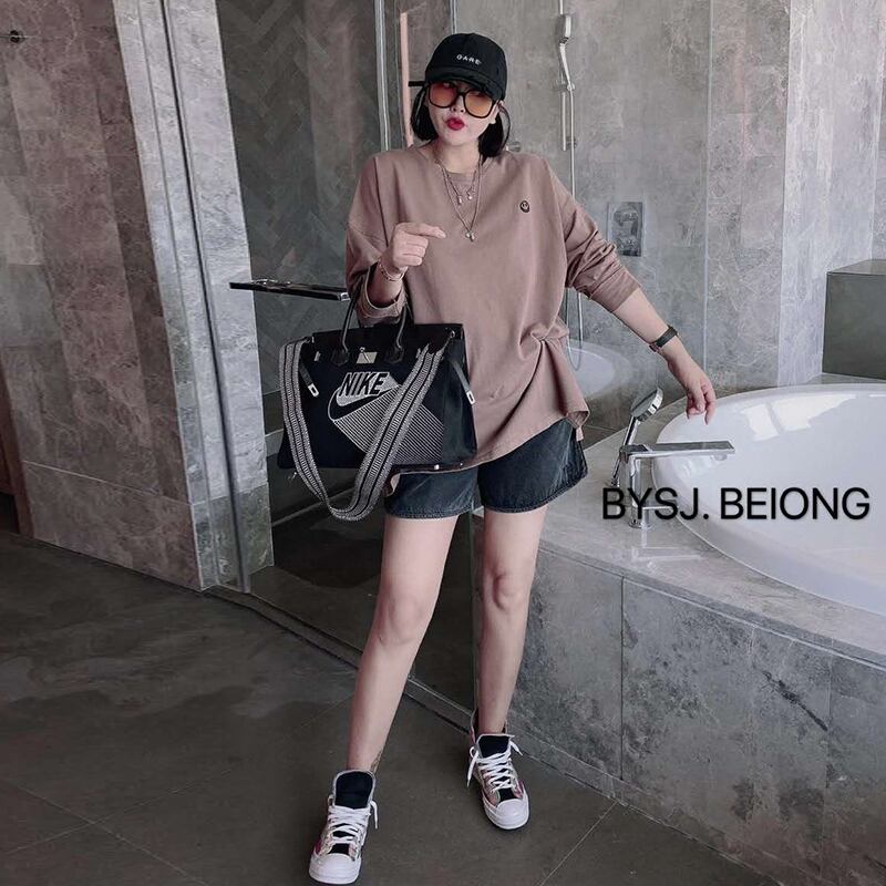 Mixin2020秋新作プラスサイズレディース気質オールマッチブラウスファットmmルーズラウンドネック長袖Tシャツファッション ミックスインファッション97346099164