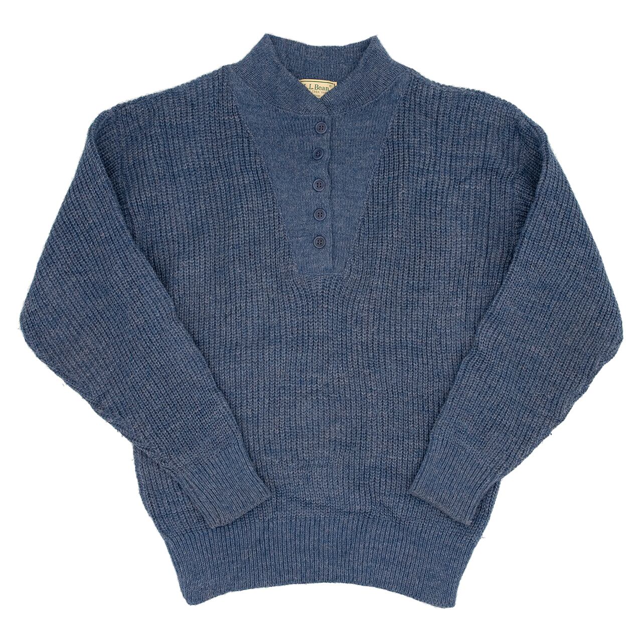 USA製 80s L.L.Bean henry neck cotton knit 80s USA製 5ボタン 