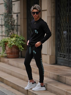 LUXURY CROSS SWEAT PANTS BLUE 【OW25BD009】