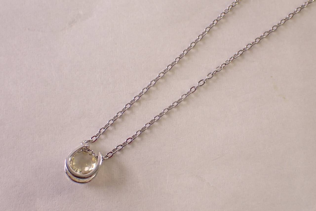 レモンクォーツネックレス　1.56ct [D12‐193]