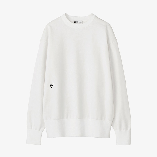 NEUTRALWORKS. / WHIFF/ KNITTING LONG SLEEVE CREW（KSU23302）（ユニセックス）ホワイト