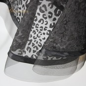 社交ダンス 衣装 スタンダード スカート レッスンウェア 女性用 オールシーズン ヒョウ柄 ブラック系 派手 シック 練習着 かわいい 上品 動きやすい ストレッチ おしゃれ フレアスカート スタイルアップ ふんわり お洒落 高級感 スポーティー エレガント イタリア製 ホースヘア ブラックヒョウ柄 ダンス用スカート ファッション レディース スカート付き