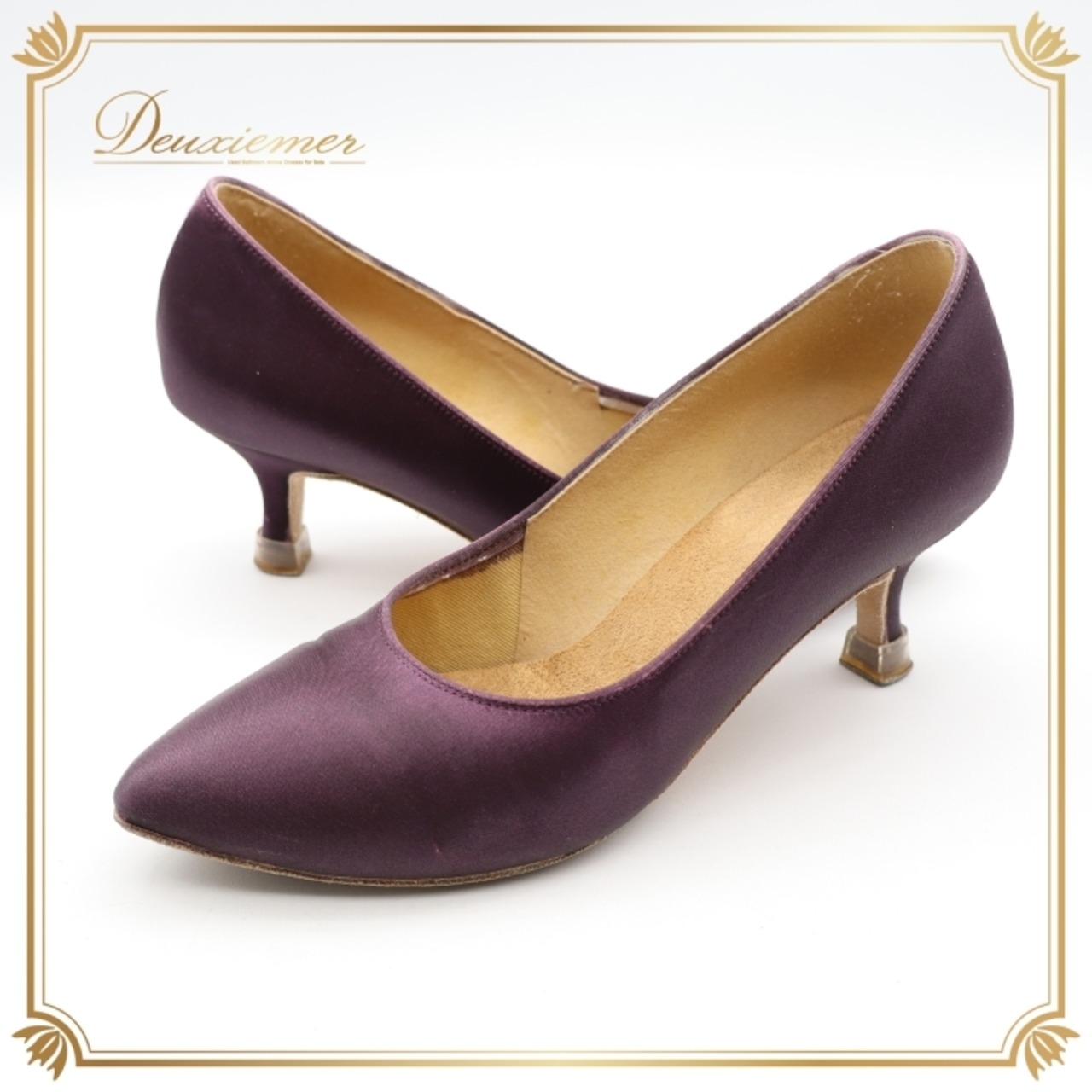 社交ダンス 衣装 スタンダード シューズ パープル系 SUPADANCE 靴 くつ ヒール レディース 無地 シンプル 紫 光沢 上品 イングランド製 ダンス衣装 練習 レッスン イベント ステージ かわいい 落ち着いた色 華やか パーティー