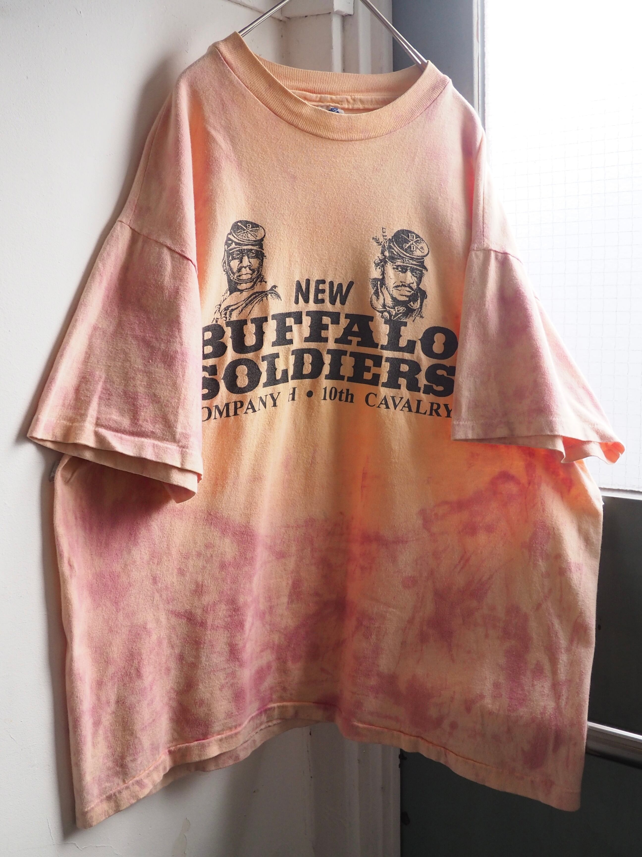 1990s ” New Buffalo soldiers ” printed vintage Tie dye Tee (made in Usa)