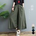 【日本倉庫即納】 リネンワイドパンツ レデイース ガウチョパンツ スカーチョ ウエストゴム