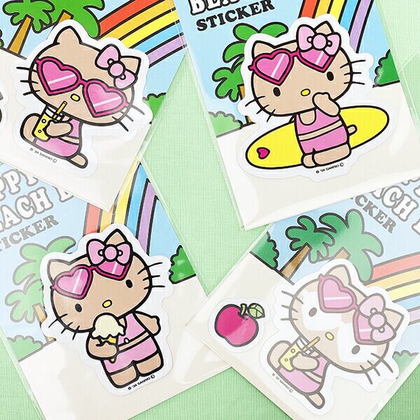 サンリオ ハローキティ 日焼け キティ ステッカー サーフ 文具 日本製