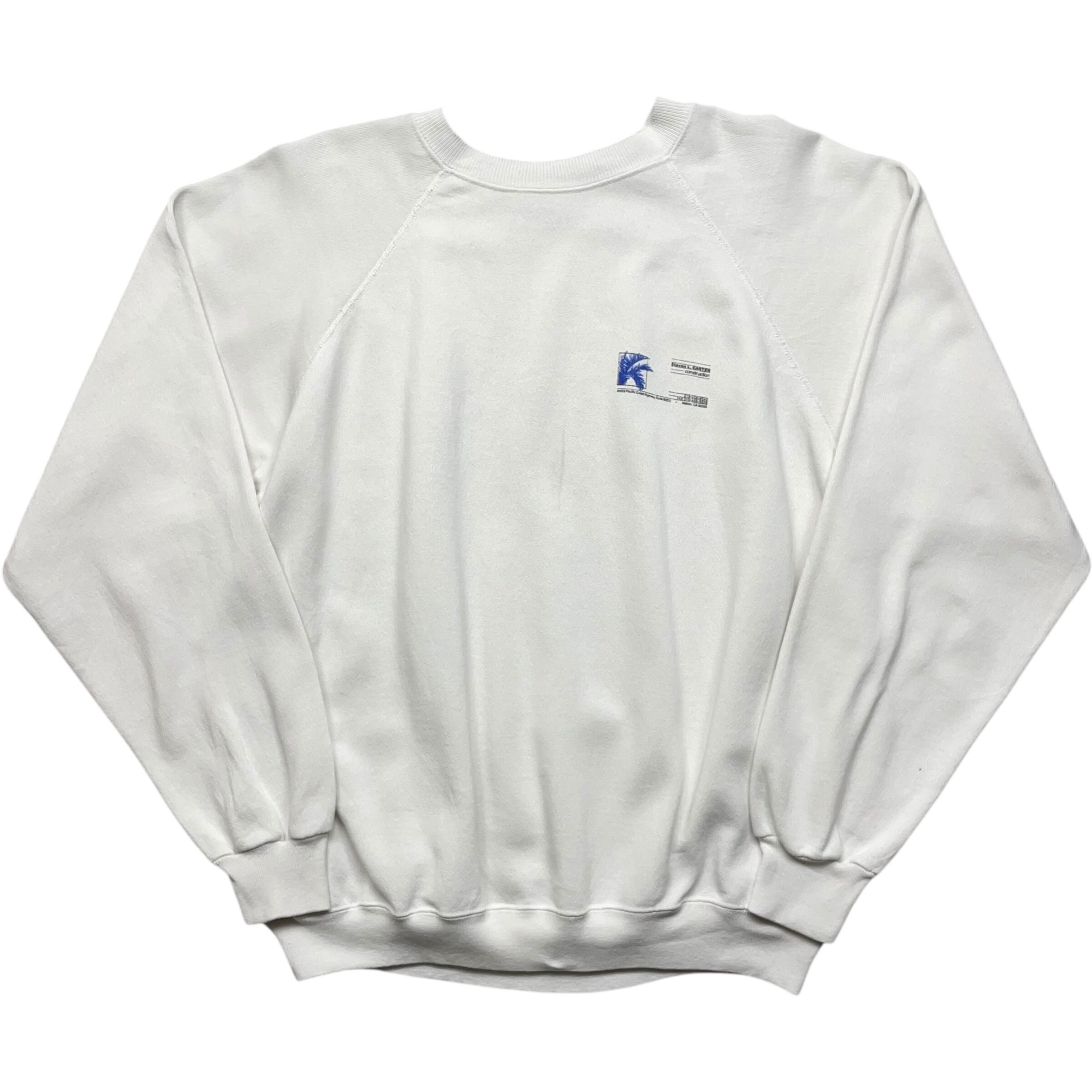 《XL》 Hanes ヘインズ スウェット ワンポイント 企業 ラグランスリーブ USA製 80年代 vintage no.6403