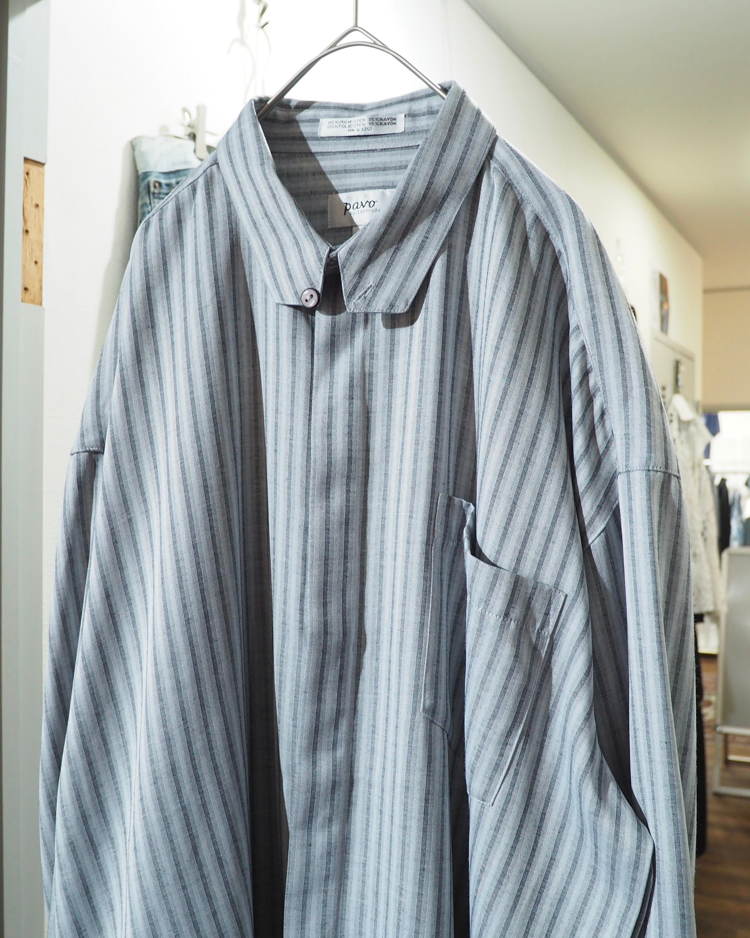 1990s " Pavo by Lastrade " Deformation Collar Design Vintage Drape Loose Shirt