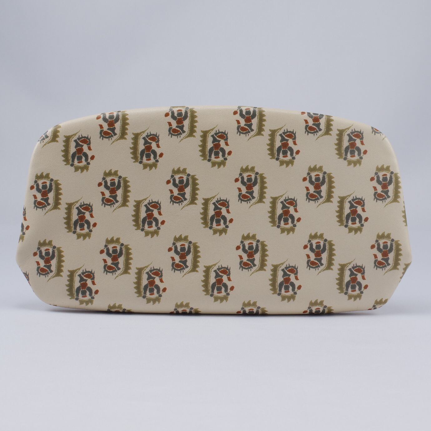 更紗模様-天溝がま口長財布#きつね色