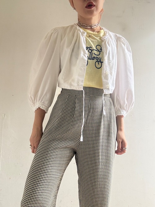 70-80s Vintage Cotton Short Blouse