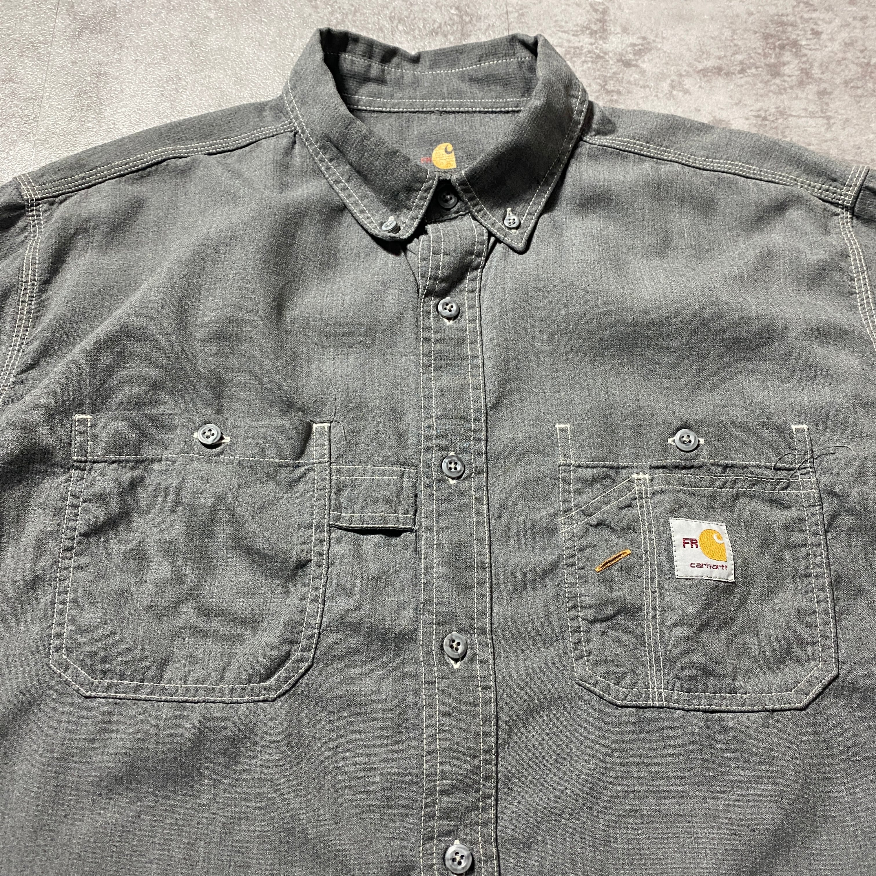 Size:XL】carhartt FR カーハート ダブルポケット ラベルロゴ グレー