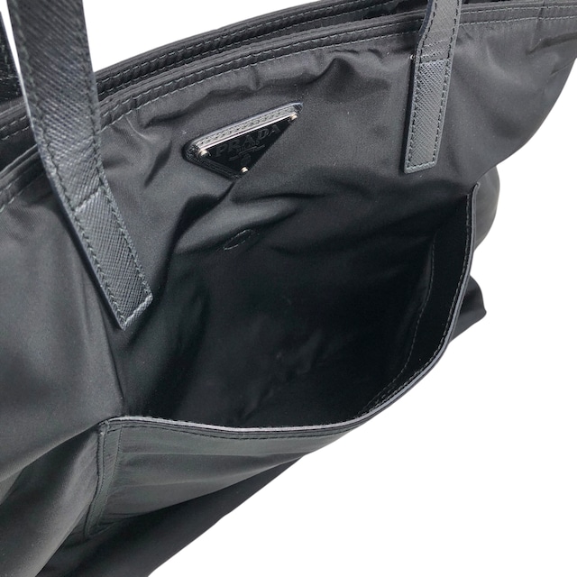 PRADA プラダ ハンドバッグ ブラック トライアングルロゴ ナイロン トートバッグ vintage ヴィンテージ オールド 3zhhwr