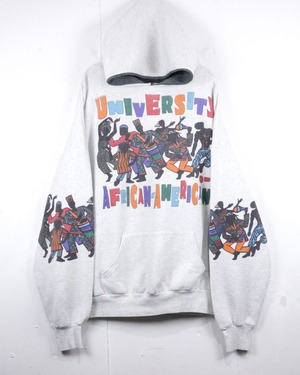 【Caka act2】“UNIVERSITY OF AFRICAN-AMERICAN” Graphic Print Vintage Pullover Hoodie