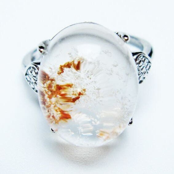 ガーデンクォーツ 指輪 ガーデン水晶 リング フリーサイズ 15号 一点物 メール便可 [M便 1/20] 115-6890