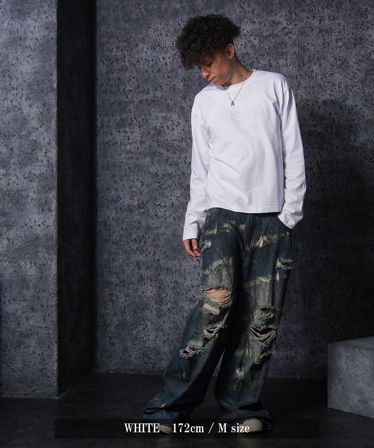 ◆ラメ加工 レタリングロゴ L/S Tee◆rp-26102