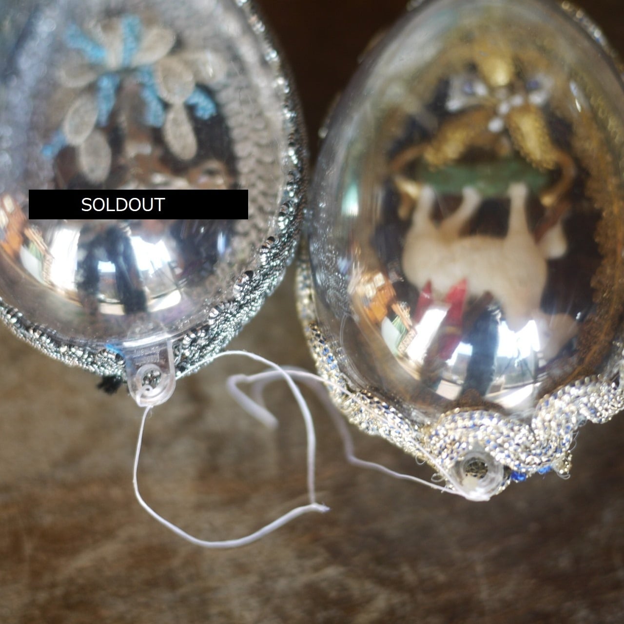 ドイツ製　手書きの卵・可愛いザルツガラスオーナメント4種類セット！ 卵型オーナメント 修道院手芸 ドイツ | こりすのパン屋Base店 （世界の