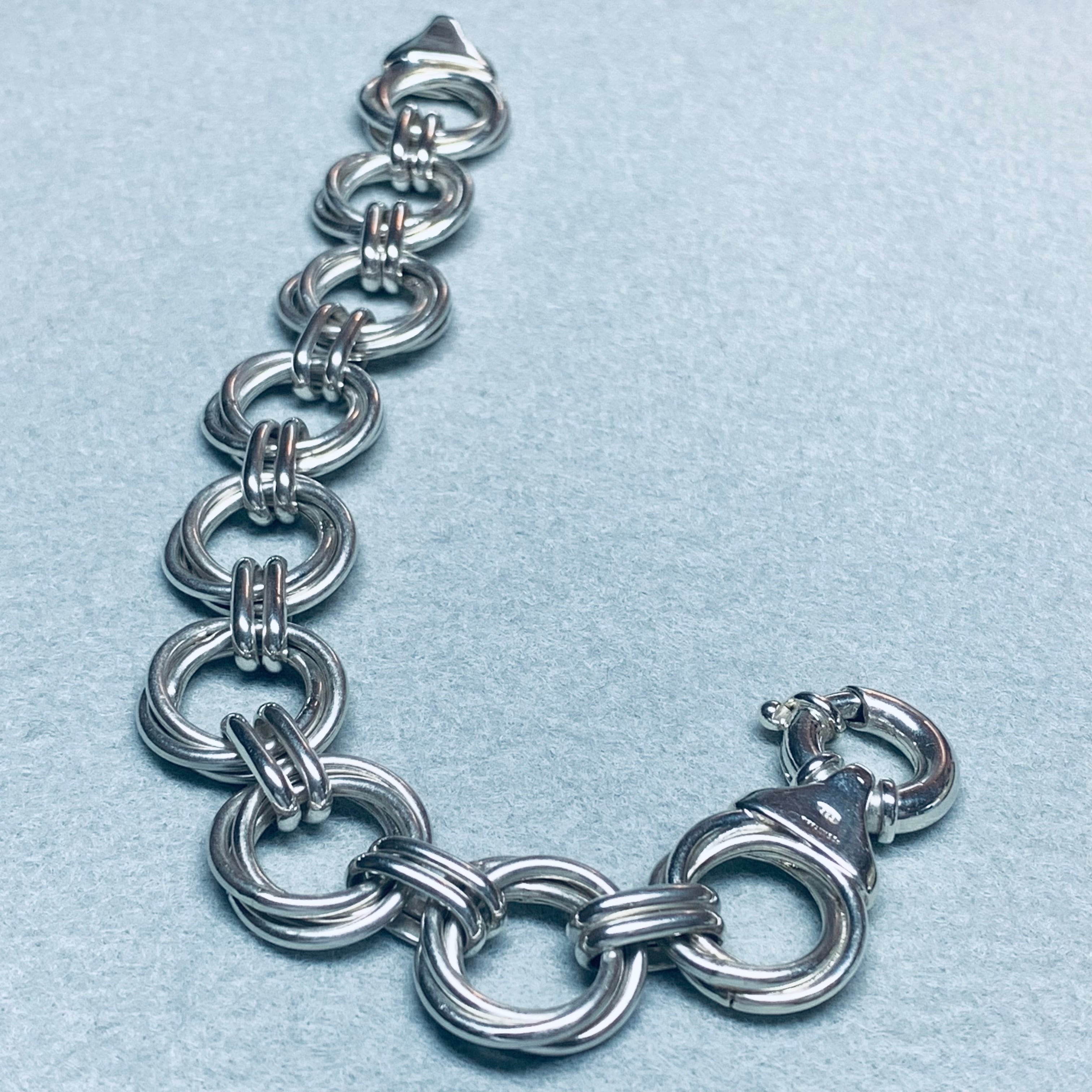 VINTAGE TIFFANY & CO. Double Ring Bracelet Sterling Silver 