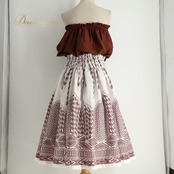 フラダンス 衣装 ALOHA FABRICS アロハファブリック ツーピース セットアップ 上下セット ブラウン系 無地 シンプル ハワイアンプリント ハワイアン アロハ フラ ダンス レッスン 練習 ハワイアンダンス 茶 白 赤茶 ホワイト系 レッド系 シングル スカート フレア 華やか かわいい おしゃれ 上品 大人っぽい