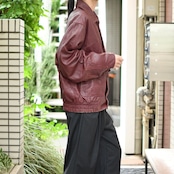 VICTORIA STATION wine red leather jacket