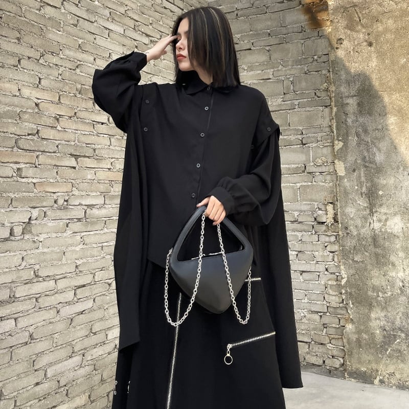 サブカル 服 地雷系 通販 モード系 春服 長袖シャツ レトロ