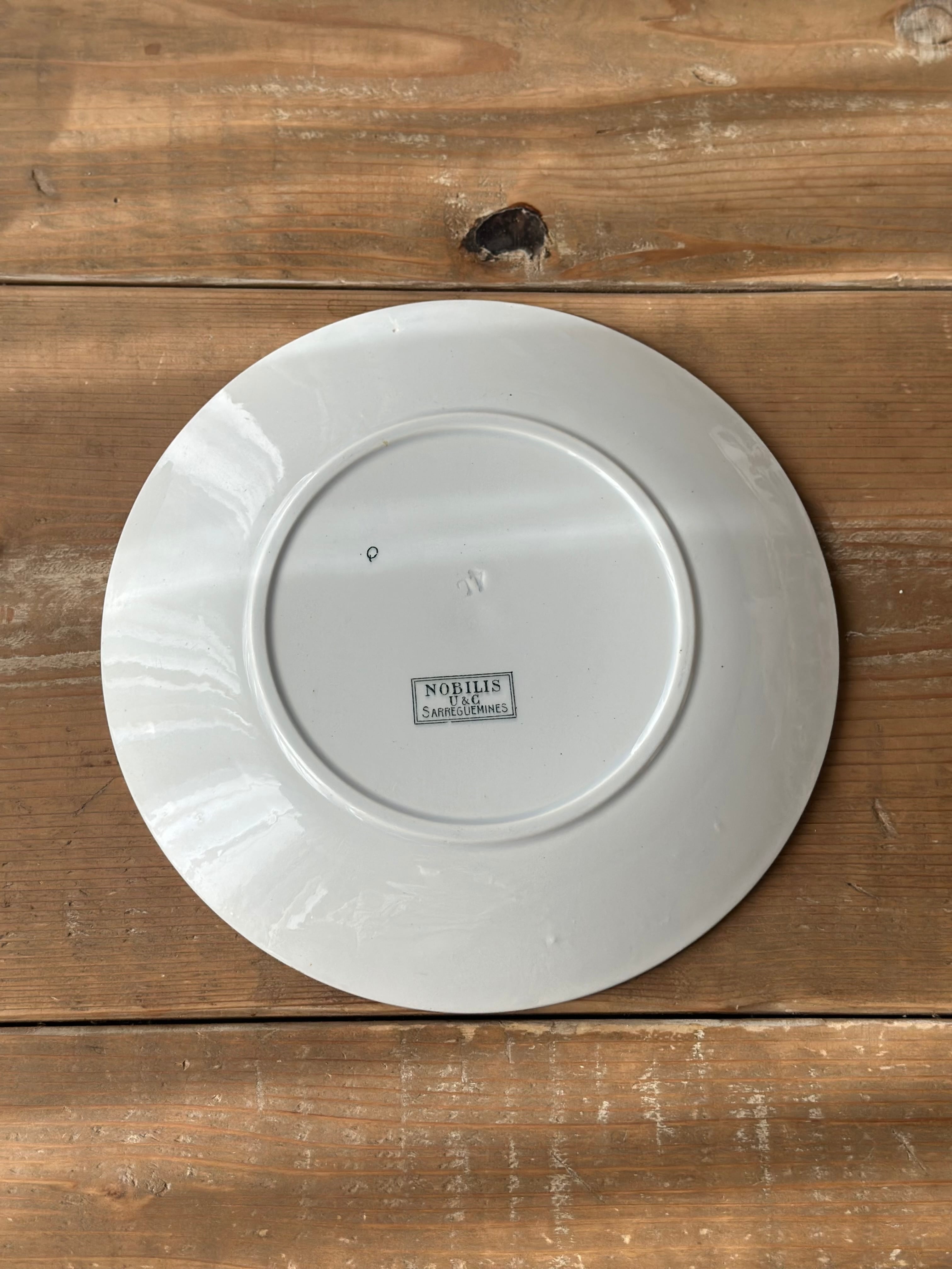 Sarreguemines サルグミンヌ / “NOBILIS” ローリエ模様の平皿プレート