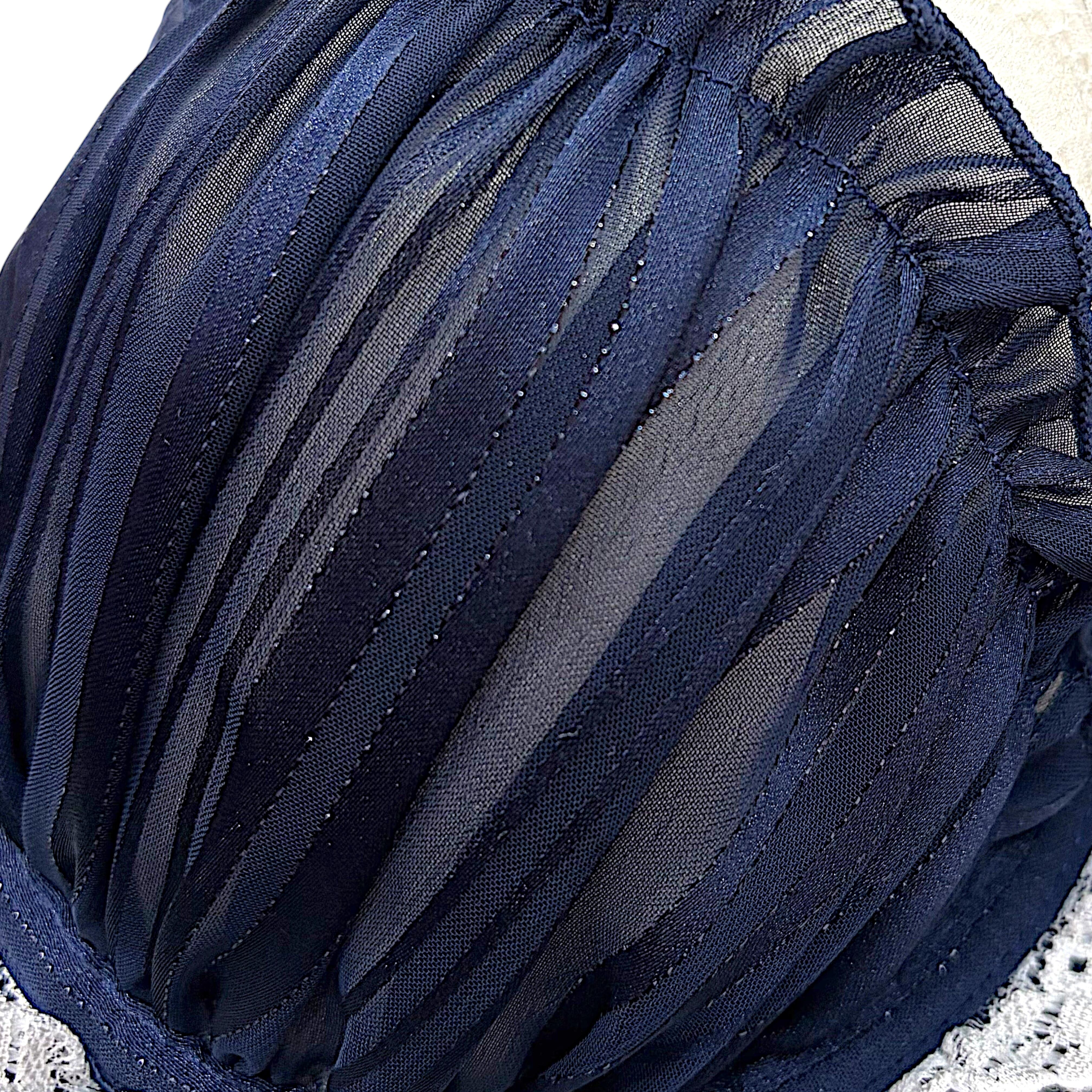 k-GH【76423ネイビー】ネイビーフリル上品美胸セット