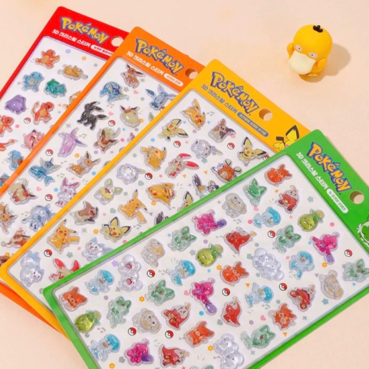 韓国限定 】 ポケモン 3D 立体 クリスタル シール ぷっくり