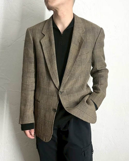 90s EMPORIO ARMANI Linen×Rayon 2B Tailored Jacket ITALY製