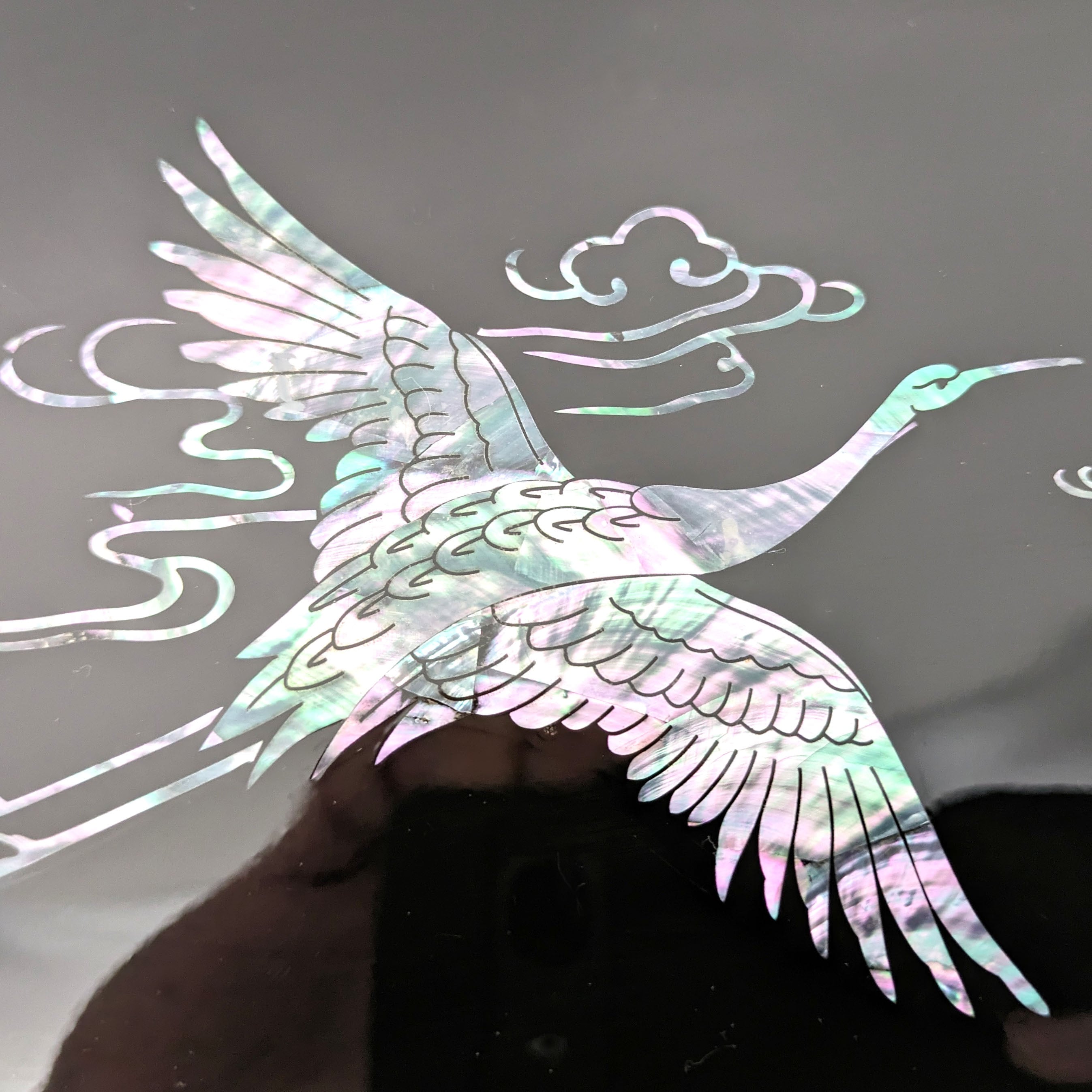 文箱・漆器・螺鈿細工・鶴・No.240120-22・梱包サイズ60 | リサイクル