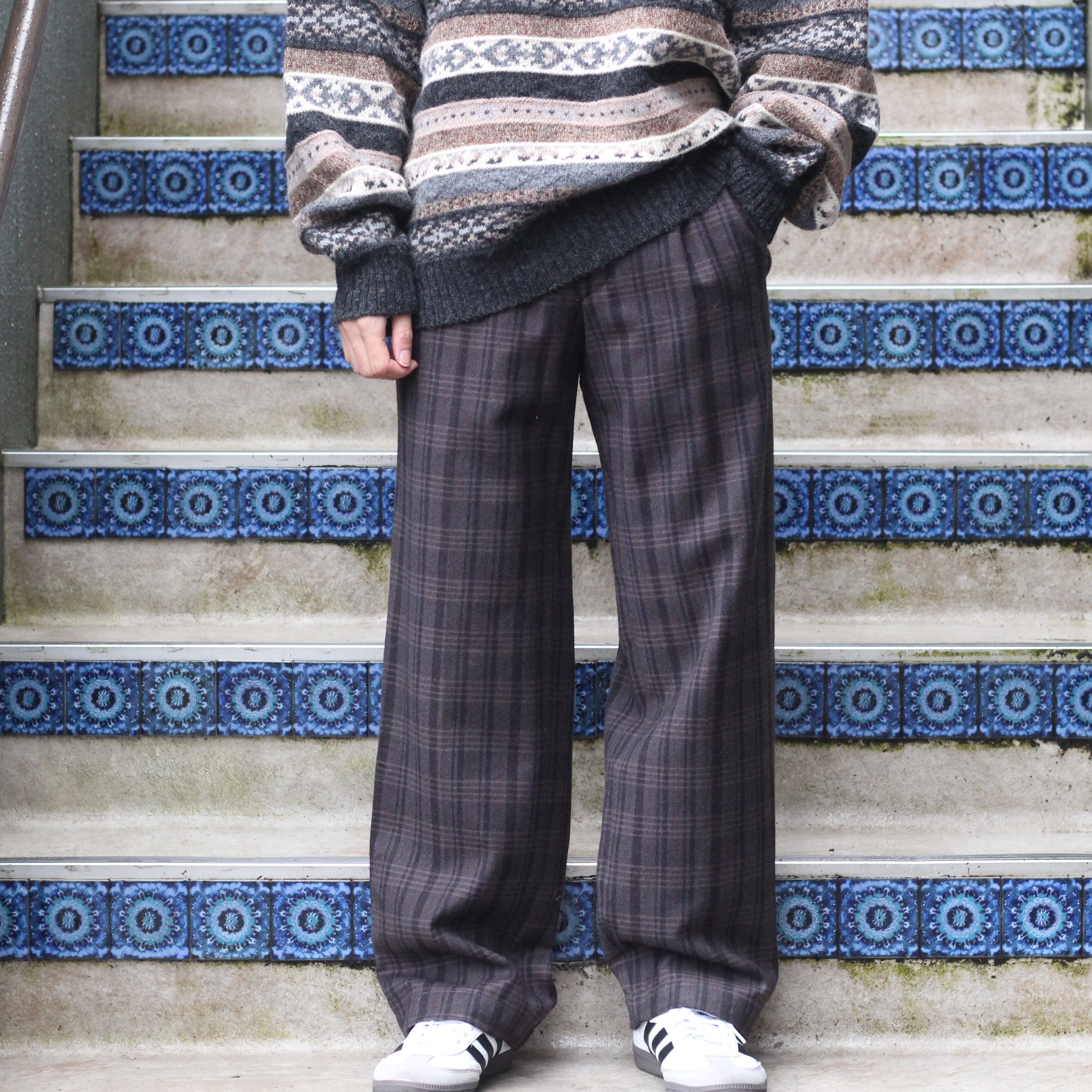 EU VINTAGE HUGO BOSS CHECK PATTERNED SLACKS PANTS/ヨーロッパ古着