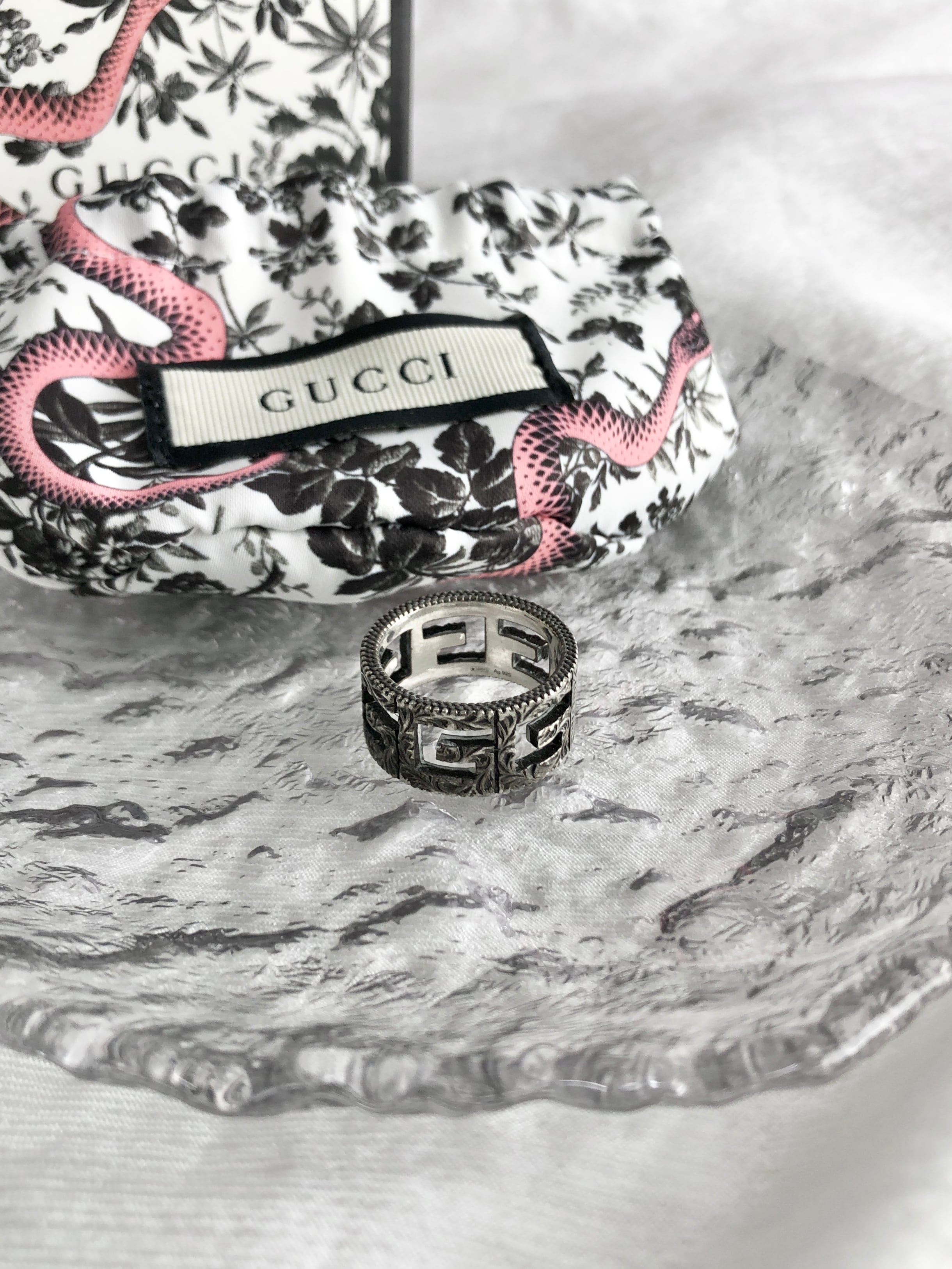 GUCCI グッチ 指輪 シルバー アラベスク スクエアG 925 vintage ヴィンテージ オールド t7bxs8