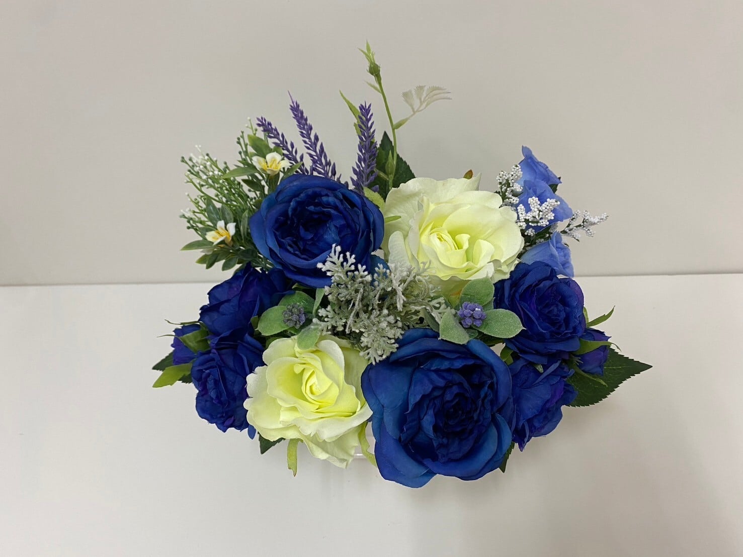 光触媒フラワーアレンジメント 置き型アソートブルー(サイズ23cm