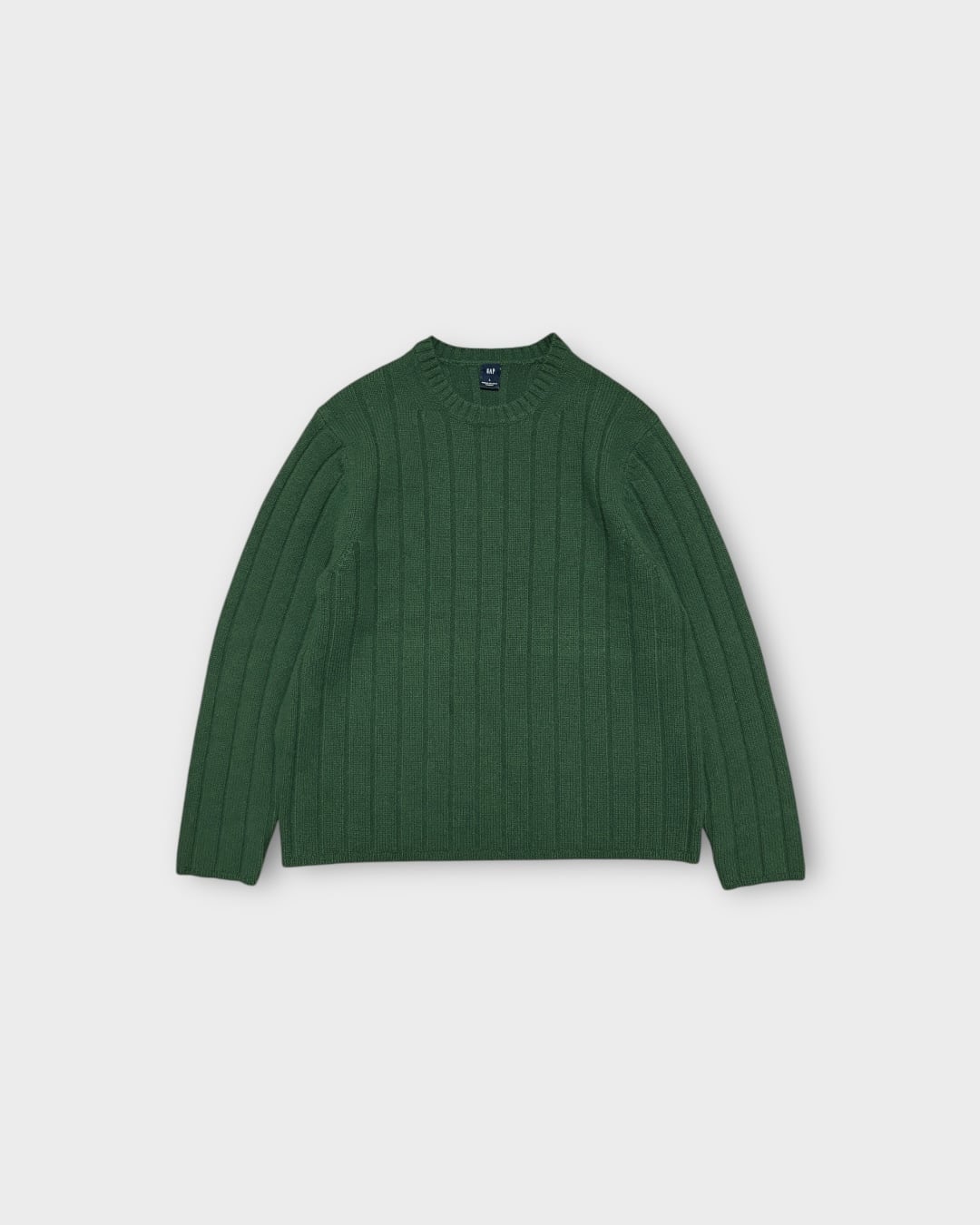 【Used】2000’s “GAP” Lambswool Rib Knit Sweater Green