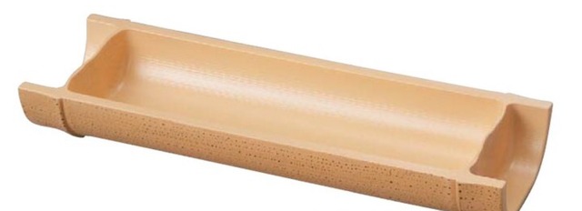 8.5寸越前ゴマ竹舟型盛器（小）
