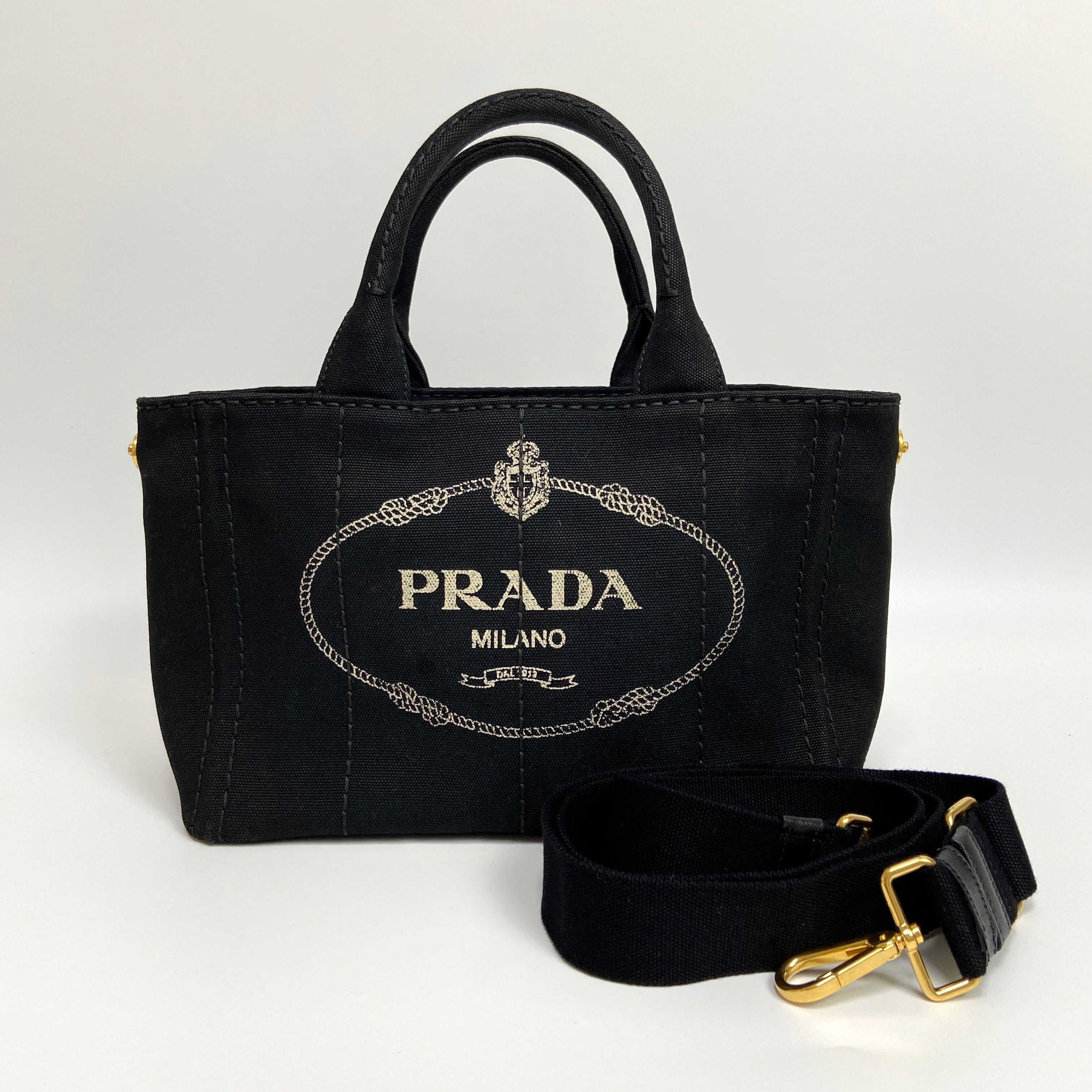 PRADA 2way テスートレザートートハンドバッグ　美品　チェーントート