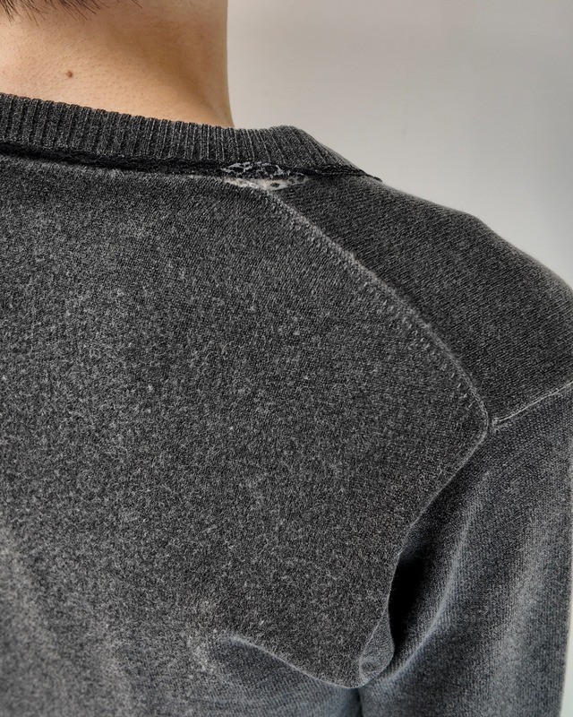 【John Galliano】lace detail faded v-neck knit