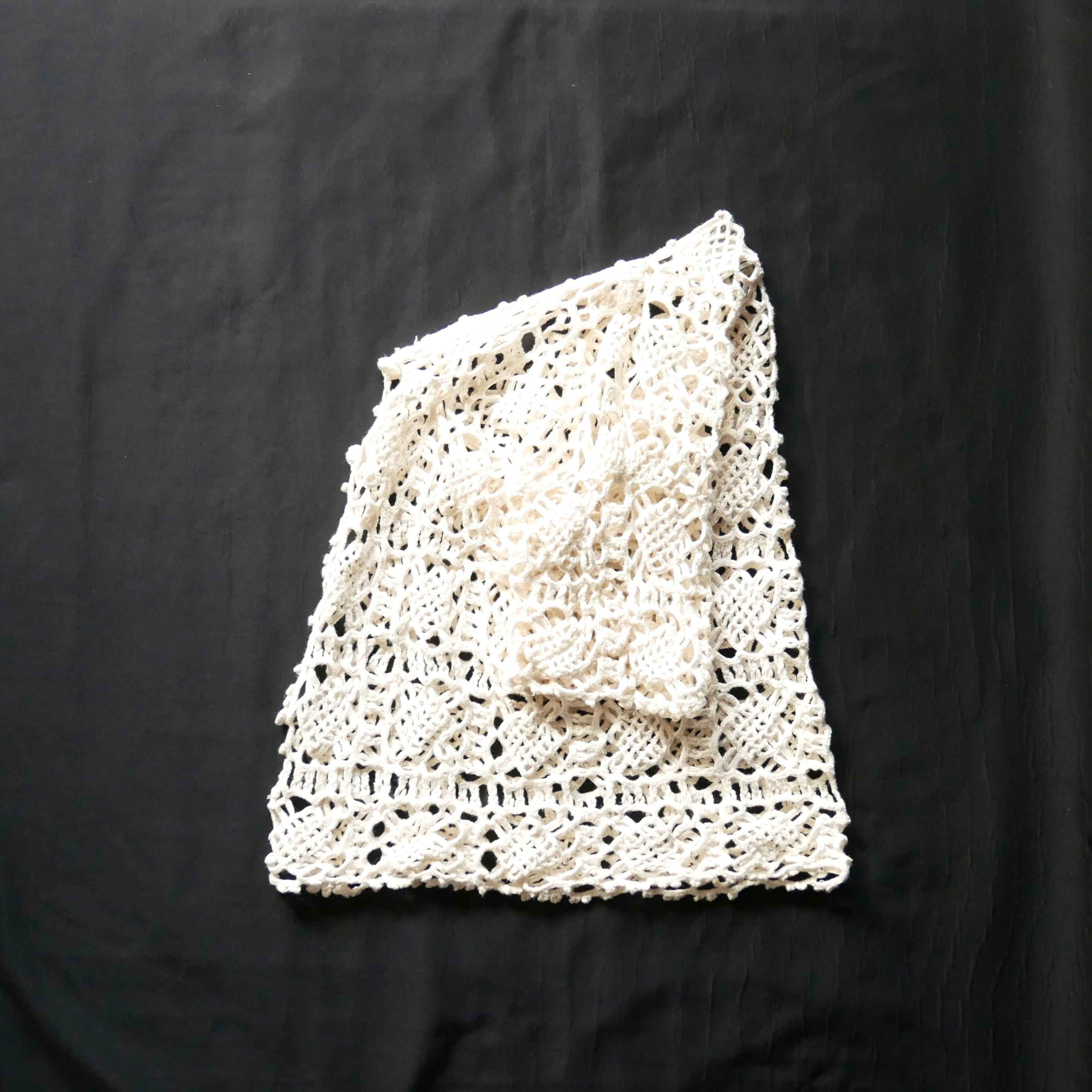 90s ramie cotton white crochet cardigan 90年代 麻 コットン 鍵編み