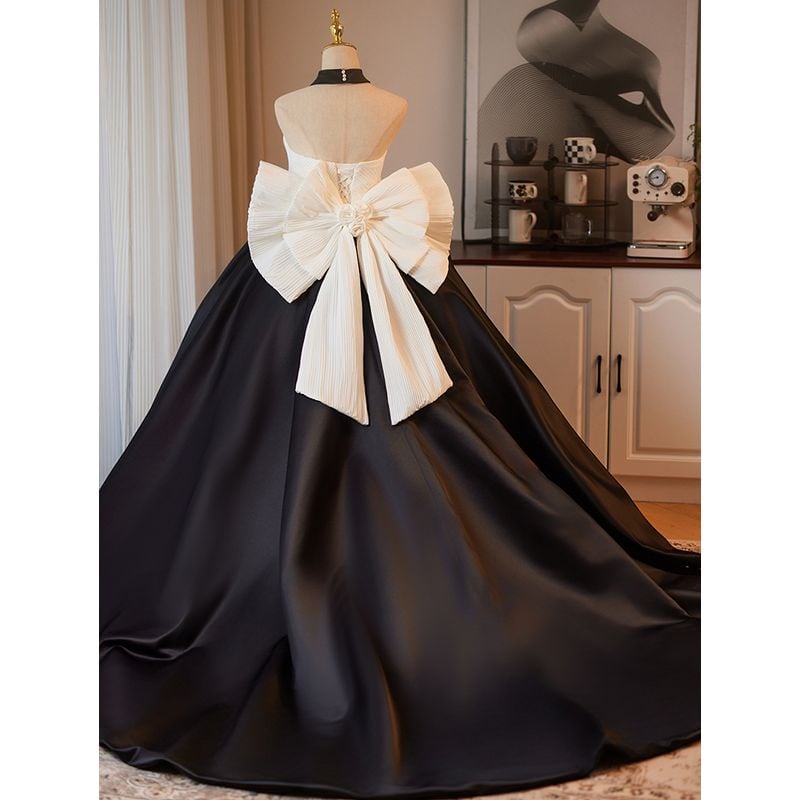 バイカラーボリュームリボンドレス D1345 | 演奏会・ステージ