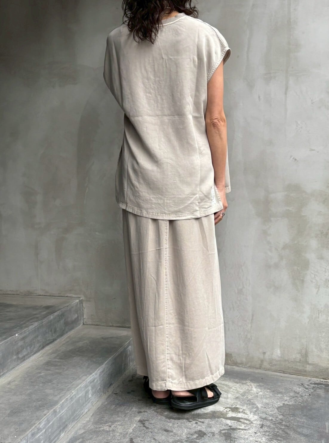 テンセルカノコ フレンチスリーブ 9286KT】テンセルテレコレース使いフレンチスリーブTシャツ（9107