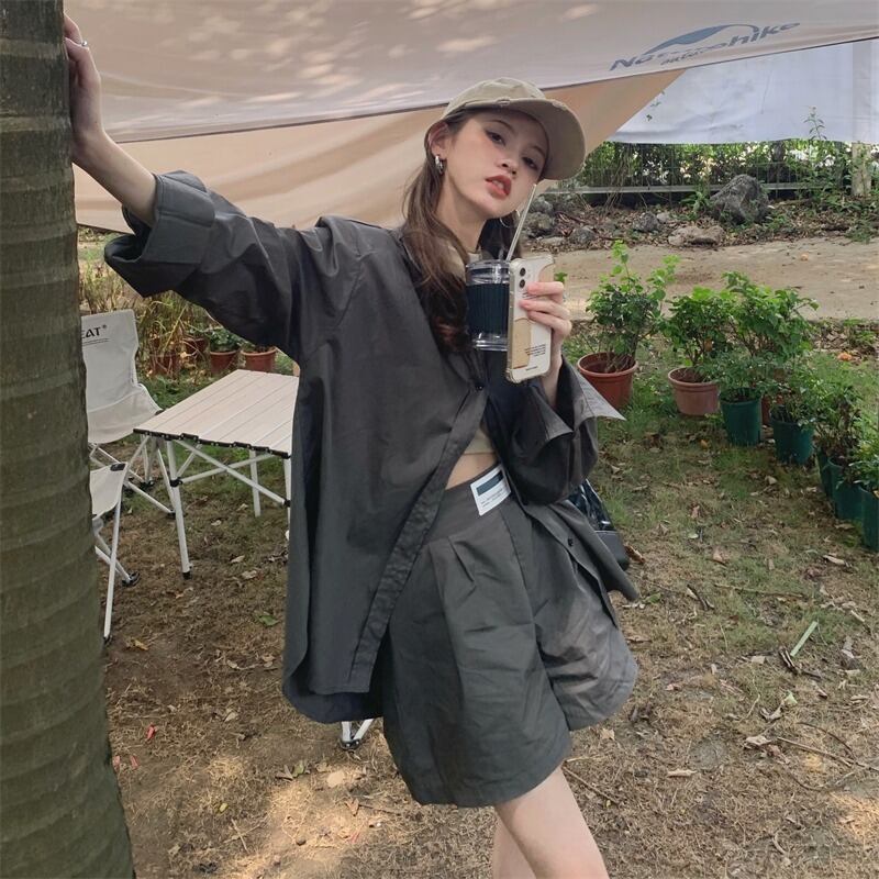 カジュアルサマーシャツ ショーツ ロング ストリート 夏物 ブルマー モンロー52175335607