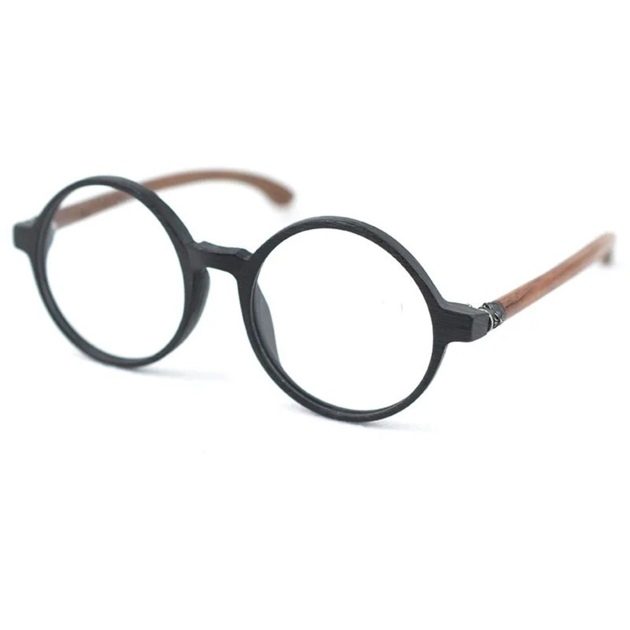 Retro Wood Temple Glasses -round- / レトロ ウッド テンプル メガネ -ラウンド-　