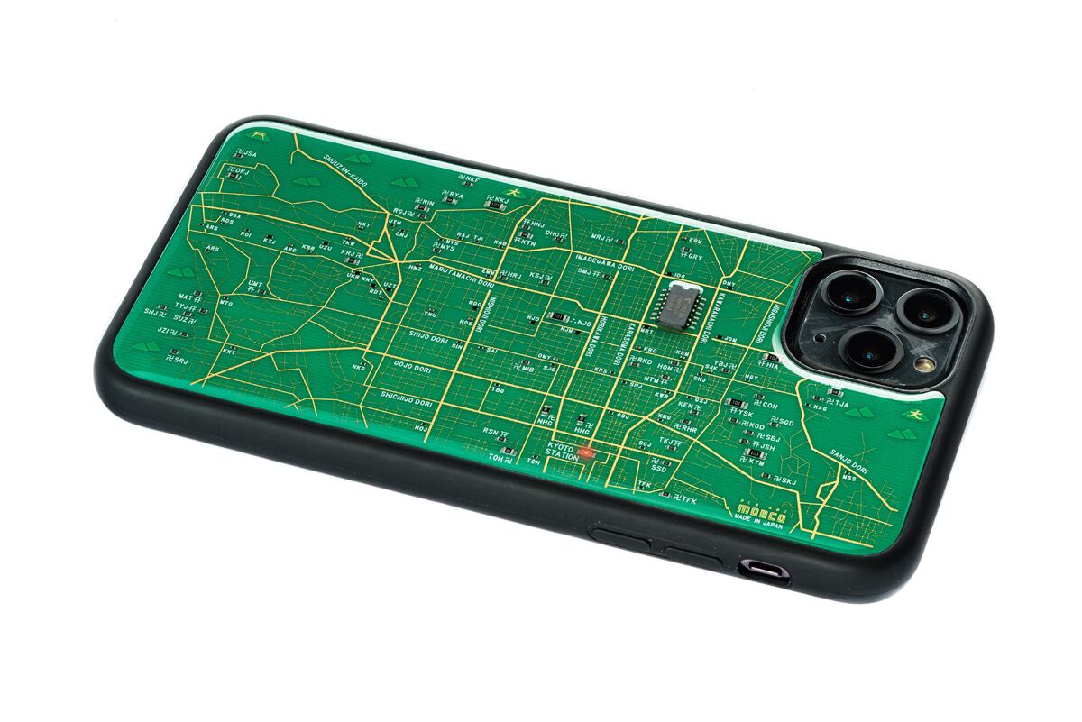 FLASH 京都回路地図 iPhone  11ProMax ケース  緑