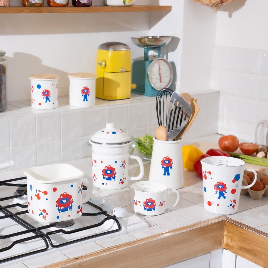 関西万博 ミャクミャク ホーローメジャーカップ 水玉 Lサイズ ミャク