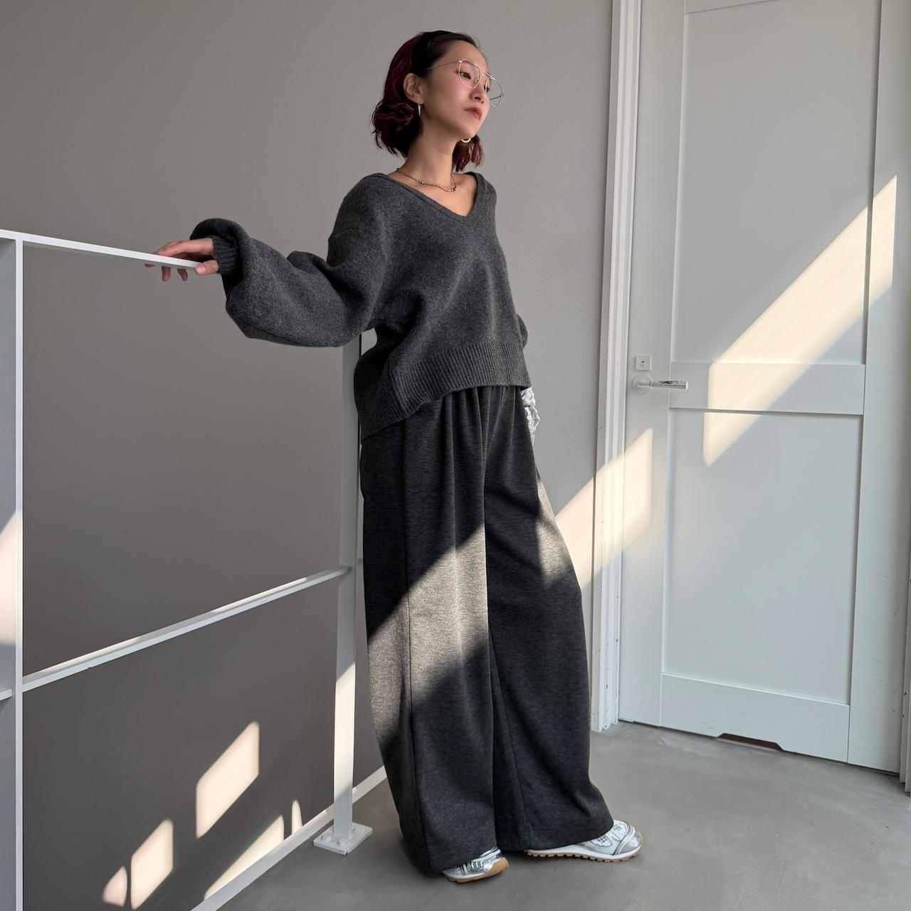 ウォームポンチワイドPT/杢チャコール