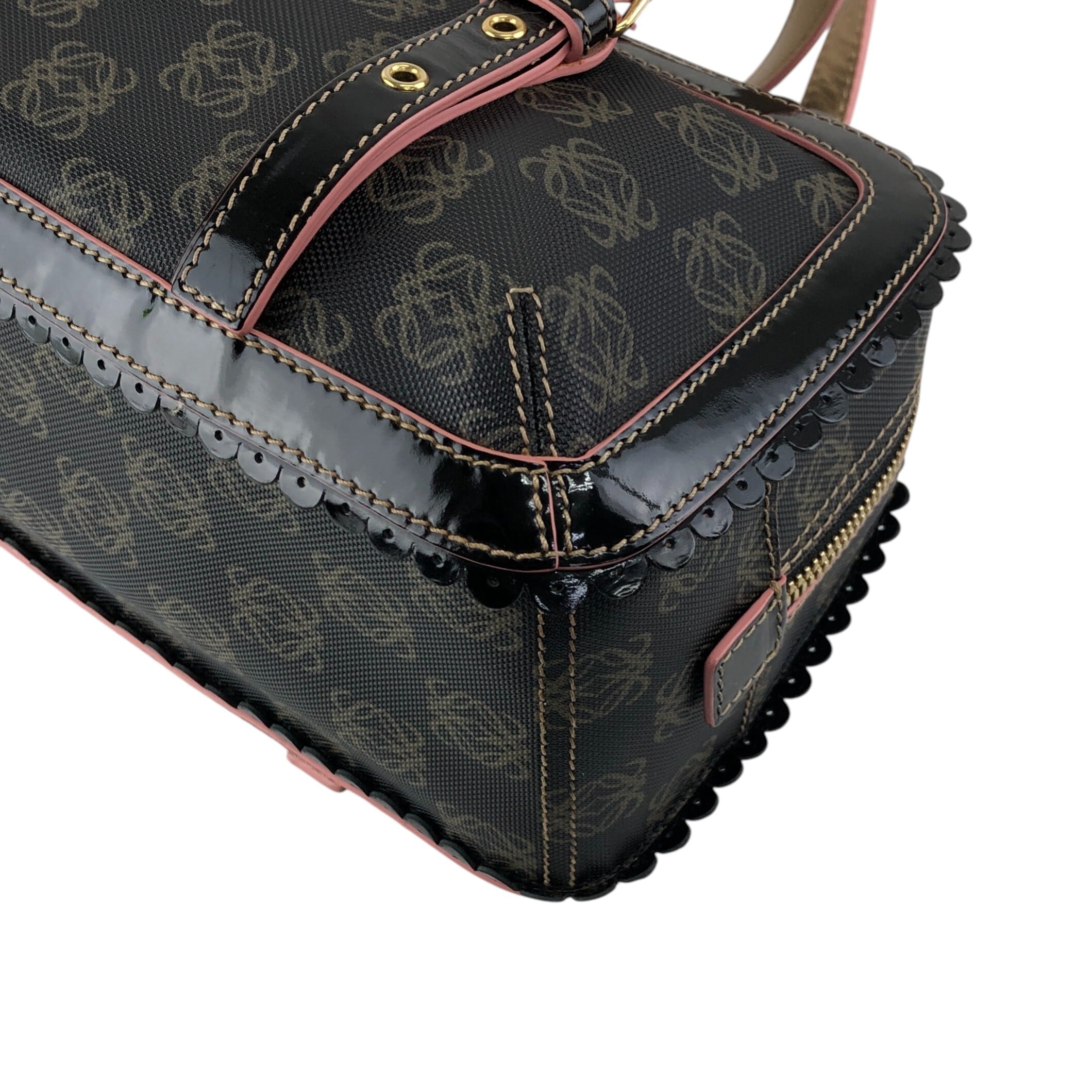 LOEWE ロエベ ハンドバッグ ブラック アナグラム PVC ボストンバッグ